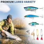 WITOROR Fishing Lures, 148Pcs Tackle Box with Tackle Included, Crankbaits, Spoon, Hooks, Weights & Other Accessories, Fishing Bait Lure Gear Kit Gifts for Men Bass Freshwater