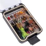 Ansnbo 36 pcs Fly Fishing Flies Kit, Hand Tied Trout Bass Fly Assortment with Fly Box, Dry Wet Nymph Flies Streamers Fly Fishing Lures