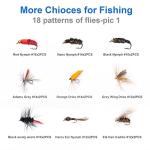 Ansnbo 36 pcs Fly Fishing Flies Kit, Hand Tied Trout Bass Fly Assortment with Fly Box, Dry Wet Nymph Flies Streamers Fly Fishing Lures