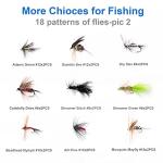 Ansnbo 36 pcs Fly Fishing Flies Kit, Hand Tied Trout Bass Fly Assortment with Fly Box, Dry Wet Nymph Flies Streamers Fly Fishing Lures