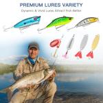 WITOROR Fishing Lures, 144Pcs Tackle Box Included Crankbaits, Spoon, Hooks, Jigs, Weights and More Other Accessories, Fishing Bait Lure Gear Teasers Kit Gifts for Men Bass Freshwater