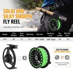 TOPFORT Fly Fishing Rod and Reel Combo Starter Kit, 4 Piece Lightweight Ultra-Portable Graphite Fly Rod Complete Starter Package with Carrier Bag