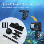 Helix Universal 360 Rotation Fish Finder Bracket, Nylon & Stainless Steel Holder for Marine, Boat, Kayak, Pontoon, Canoe - 4 Screws, 4 Nuts
