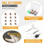 TOPFORT Fly Fishing Rod and Reel Combo Starter Kit, 4 Piece Lightweight Ultra-Portable Graphite Fly Rod Complete Starter Package with Carrier Bag
