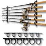 Rush Creek Creations Ceiling Fishing Rod Holder for 6 Rods, Garage Organization and Wall Storage, Horizontal Rack