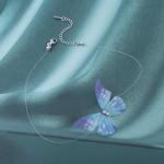 Erimberate Bohemian Crystal Lace Butterfly Choker Necklace Blue Cz Butterfly Collar Necklace Butterfly Transparent Fishing Line Necklace Lace Blue Butterfly Necklace Jewelry for Women