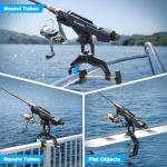 PLUSINNO 2 Pack Fishing Rod Holders for Boat, Upgraded Dual-V Shaped Design, Fit Round/Square Tube Boat Fishing Gear
