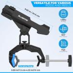 PLUSINNO 2 Pack Fishing Rod Holders for Boat, Upgraded Dual-V Shaped Design, Fit Round/Square Tube Boat Fishing Gear
