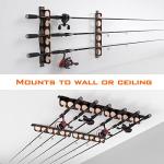 KastKing SafeGuard Fishing Rod Holder for Garage, Wall or Ceiling Mounted Fishing Rod Rack Storage Organizer, Fishing Pole Holder Holds 12 Rods or Combos in Less Than 36 Inches