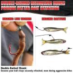 Baitholder Fishing Hooks 100 Pack - Double-Barbed Long Shank for Bluegill Bass Trout Walleye Black/Red, 8/0-#8 (1-Red, Size:2 100-Pack)