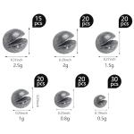 125PCS Split Shot Fishing Weights Round Removable Fishing Sinkers for Fly Bass Fishing Casting 6 Sizes