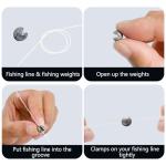 125PCS Split Shot Fishing Weights Round Removable Fishing Sinkers for Fly Bass Fishing Casting 6 Sizes