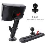 Aluminum 1" Double Ball Mount with Two AMPS Round Plates for Garmin Striker 4, 5.9" Extended Aluminum Alloy Arm,GPS/Fish Finder Mount & T-Bolt for Backup Camera Monitor, Compatible with RAM B Size