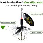 TRUSCEND Well-Made Rooster Tail Fishing Lures with Flash Copper Body and Blade, Two-Way Spinning Spoons System Fishing Spinners for Jigging, Freshwater Crappie Jigs, Blade Bait for Bass Trout Walleye