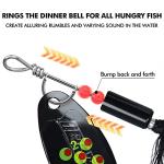 TRUSCEND Well-Made Rooster Tail Fishing Lures with Flash Copper Body and Blade, Two-Way Spinning Spoons System Fishing Spinners for Jigging, Freshwater Crappie Jigs, Blade Bait for Bass Trout Walleye