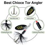 TRUSCEND Well-Made Rooster Tail Fishing Lures with Flash Copper Body and Blade, Two-Way Spinning Spoons System Fishing Spinners for Jigging, Freshwater Crappie Jigs, Blade Bait for Bass Trout Walleye