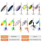 TRUSCEND Well-Made Rooster Tail Fishing Lures with Flash Copper Body and Blade, Two-Way Spinning Spoons System Fishing Spinners for Jigging, Freshwater Crappie Jigs, Blade Bait for Bass Trout Walleye