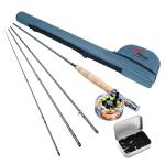 8Fans Fly Fishing Rod and Reel Combos with 4-Sections Portable Fishing Rod and CNC-machined Aluminum Alloy Fly Reel,Fishing Complete Starter Package (9ft 5/6wt)