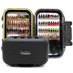 Fly Fishing Flies Assortment Kit Dry Wet Nyphms Tenkara Popper Streamer Woolly Bugger for Trout Bass Salmon Steelhead with Fly Box (100PCS Fishing Flies Kit)