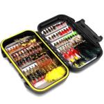 Fly Fishing Flies Assortment Kit Dry Wet Nyphms Tenkara Popper Streamer Woolly Bugger for Trout Bass Salmon Steelhead with Fly Box (100PCS Fishing Flies Kit)
