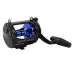 Okuma Solterra SLX Single Speed Closed Wide Frame Lever Drag Saltwater Trolling Reel, SLX-50W, 420yds-80LB, Black