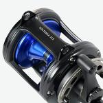 Okuma Solterra SLX Single Speed Closed Wide Frame Lever Drag Saltwater Trolling Reel, SLX-50W, 420yds-80LB, Black