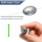 26PCS Egg Weights Egg Fishing Sinkers Lead Weights Catfish Weights Slide Sinkers for Fishing Line Assortment