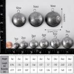 Dr.Fish 5 Pack Cannonball Sinkers Saltwater Lead Fishing Weights Round Ball Sinkers Trolling Downrigger Weights Bottom 1oz