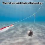 Dr.Fish 5 Pack Cannonball Sinkers Saltwater Lead Fishing Weights Round Ball Sinkers Trolling Downrigger Weights Bottom 1oz