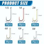 Aberdeen Fishing Hooks Kit 150pcs Long Shank Aberdeen Hooks Assorted Small Size Sharpened Live Bait Fishing Hook Set for Saltwater Freshwater Bass Catfish Trout Crappie Panfish