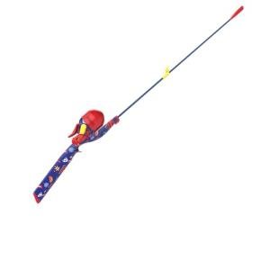 Zebco Youth Superman Floating Spincast Reel and Fishing Rod Combo, 29-Inch Fiberglass Rod, Light Power, Moderate Action, Size 20 Reel, Blue