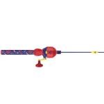 Zebco Youth Superman Floating Spincast Reel and Fishing Rod Combo, 29-Inch Fiberglass Rod, Light Power, Moderate Action, Size 20 Reel, Blue