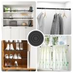 MEXAU 1Pack Spring Tension Curtain Rod 26-39 inch Black Adjustable Spring Rod Extendable Tension Rod For Kitchen, Bathroom, Window, Bookshelf, Closet