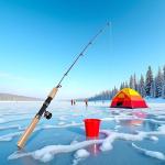 Ice Fishing Rod Combo - Telescopic Fishing Rod, Retractable Winter Fishing Pole, Cold Weather Fishing Rod | Ergonomic Ice Fishing Gear, Portable Rod Combo Suitable for Trout, Walleye and Perch
