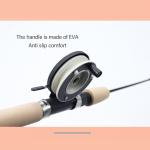 Gernie Ice Fishing Rod Reel Combo, 30 in Fiberglass Rod with Metal Reel, EVA Handle, Ultra-Light, Perfect for Walleye, Perch, Panfish