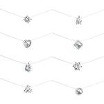 Starain 8 Pcs Fishing Line Necklace for Women Single Heart Teardrop Cubic Zircon Pendant Choker Necklace Set