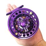 FANGBLUE Fly Fishing Reel Aluminum Alloy 5/6 WT Large Arbor 2+1BB Interchangeable for Saltwater and Freshwater Fly Wheel 5/6 WT (Purple)