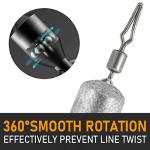Dr.Fish 50 Pack Fishing Drop Shot Weights Lead Fishing Weights Pencil Skinny Sinkers with Barrel Swivels for Freshwater Bass Fishing 3/16oz