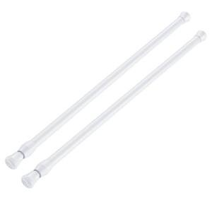 AIZESI Spring Tension Curtain Rods Short Tension Rod (White,17" to 28"-2Pcs)