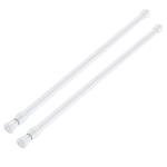 AIZESI Spring Tension Curtain Rods Short Tension Rod (White,17" to 28"-2Pcs)