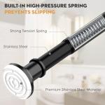 Haryaers Black Long Curtain Rod Tension Shower Curtain Rods 30 to 120 inch Adjustable Spring Heavy Duty Rods for Bathroom Windows Outdoor No Drill No Slip Spliced and Telescopic Design