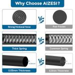 AIZESI 5/8 Inch Spring Tension Curtain Rods - 1-Pack with 2PCS Curtain Rod Holder, 26 to 39 Inch, Black