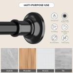 Haryaers Black Long Curtain Rod Tension Shower Curtain Rods 30 to 120 inch Adjustable Spring Heavy Duty Rods for Bathroom Windows Outdoor No Drill No Slip Spliced and Telescopic Design