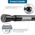 AIZESI 5/8 Inch Spring Tension Curtain Rods - 1-Pack with 2PCS Curtain Rod Holder, 26 to 39 Inch, Black