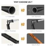 Haryaers Black Long Curtain Rod Tension Shower Curtain Rods 30 to 120 inch Adjustable Spring Heavy Duty Rods for Bathroom Windows Outdoor No Drill No Slip Spliced and Telescopic Design