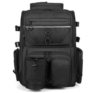 LEOMOO Fishing Tackle Backpack With Rod Holders, 40L Large Backpack for Fishing, Camping, Hiking