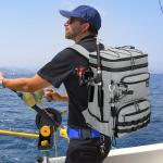 LGAG Fishing Tackle Backpack, Lightweight Waterproof Tackle Box Bag with Rod Holders for Saltwater & Freshwater Fishing, Gear and Equipment Storage, Outdoor Gift for Men