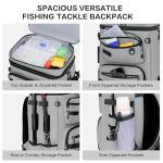 LGAG Fishing Tackle Backpack, Lightweight Waterproof Tackle Box Bag with Rod Holders for Saltwater & Freshwater Fishing, Gear and Equipment Storage, Outdoor Gift for Men