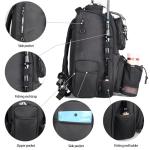 LEOMOO Fishing Tackle Backpack With Rod Holders, 40L Large Backpack for Fishing, Camping, Hiking