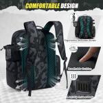 RAINSMORE 45L Fishing Backpack with Rod Holder & Waterproof Rain Cover, 900D Heavy-Duty Adjustable Compartments Fishing Tackle Bag Storage Fishing Gear - Gift for Men, Dad (Black and Blue Camouflage)